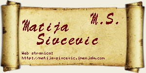 Matija Sivčević vizit kartica